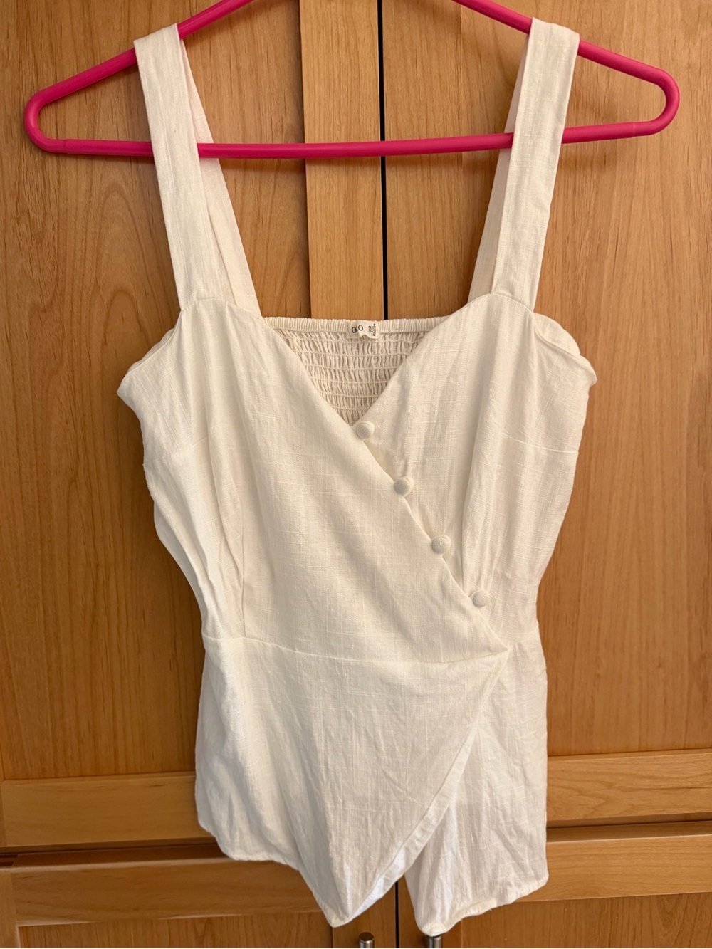 Oysho white linen top